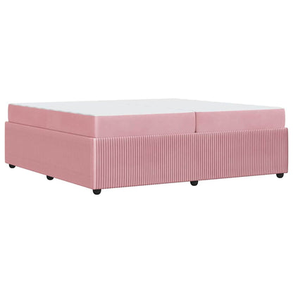 Struttura letto con materasso Rosa 200 x 200 cm Velluto