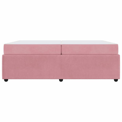 Struttura letto con materasso Rosa 200 x 200 cm Velluto