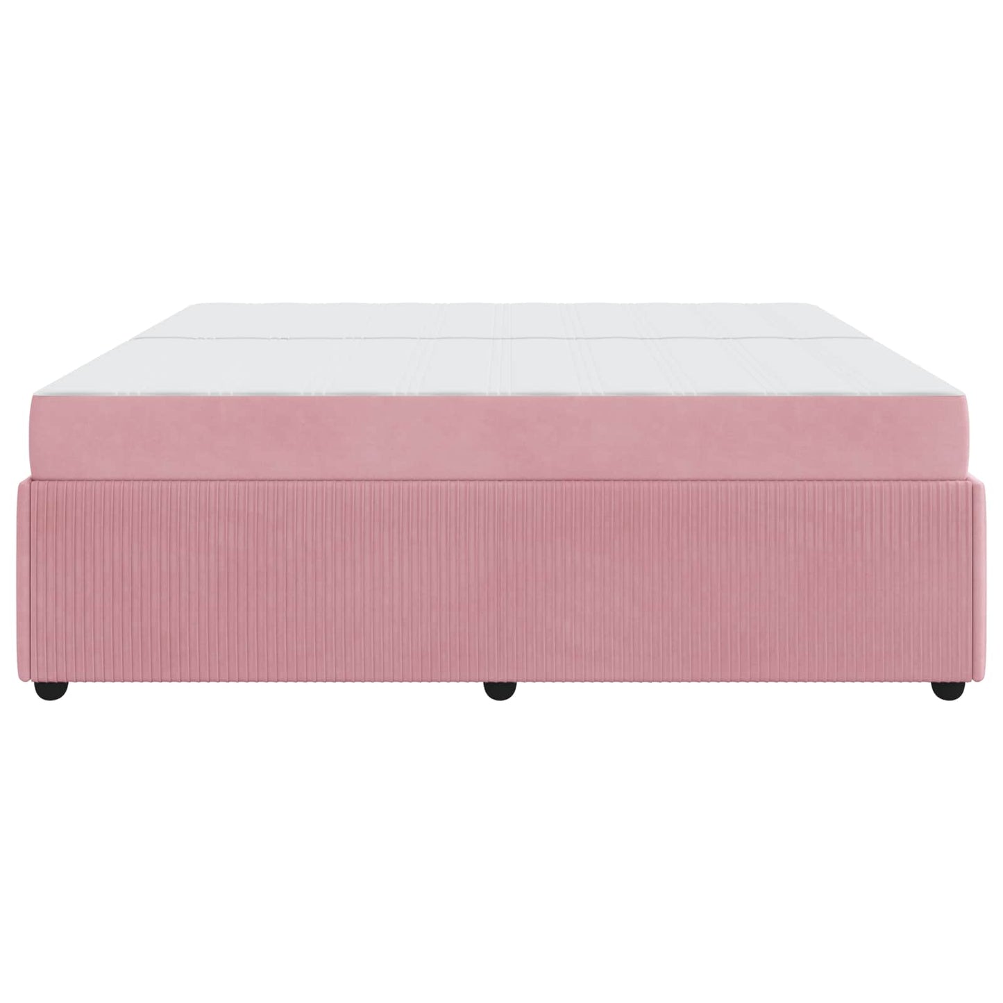 Struttura del letto con materasso Rosa 200 x 200 cm Tessuto | homemem39