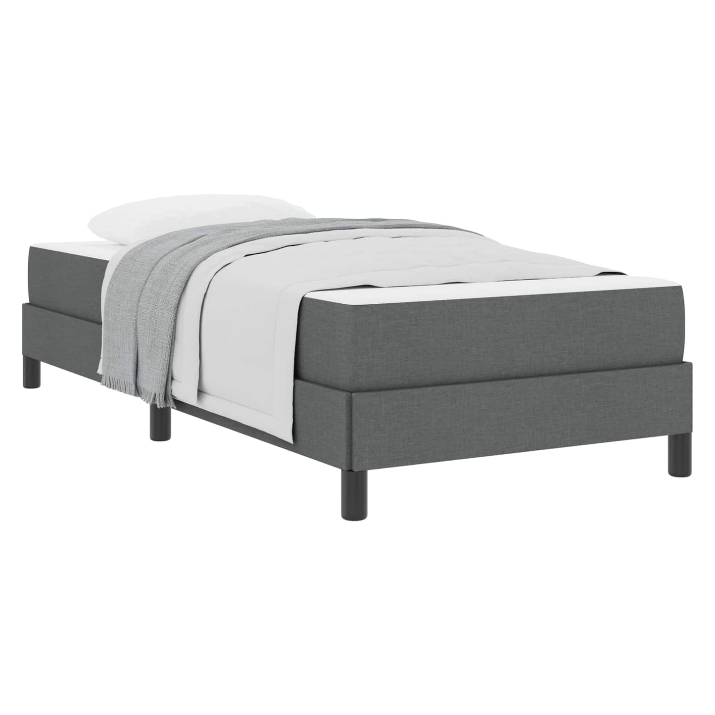 Letto a molle con materasso Grigio scuro 80 x 200 cm Tessuto | homemem39