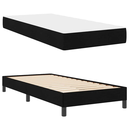Letto a molle con materasso Nero 80 x 200 cm Tessuto