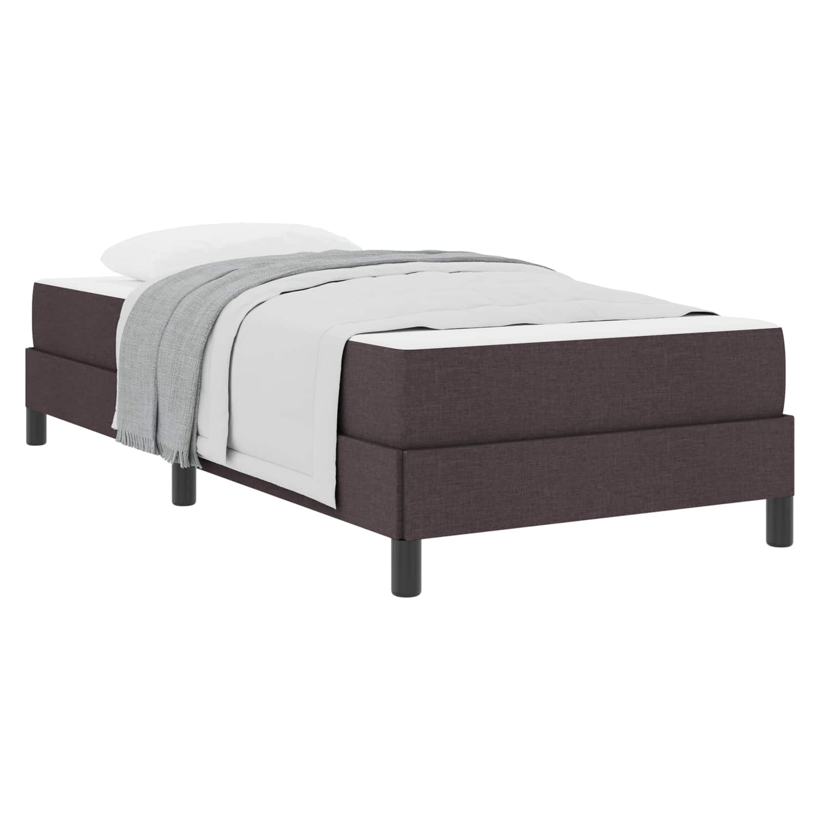 Letto a molle con materasso Marrone Scuro 80 x 200 cm Tessuto | homemem39