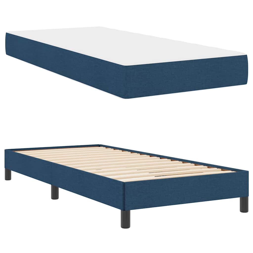 Letto a molle con materasso Blu 80 x 200 cm Tessuto