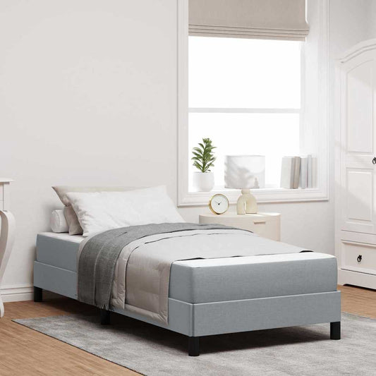 Letto a molle con materasso Grigio chiaro 90 x 190 cm Tessuto