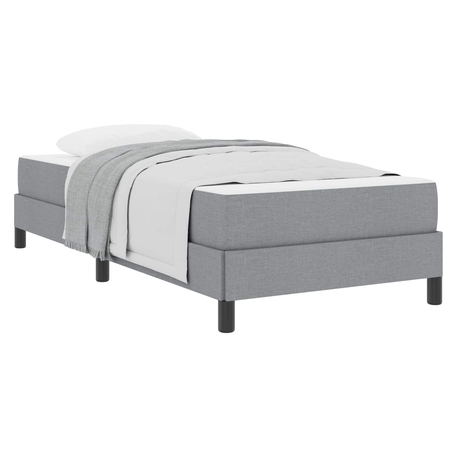 Letto a molle con materasso Grigio chiaro 90 x 190 cm Tessuto | homemem39