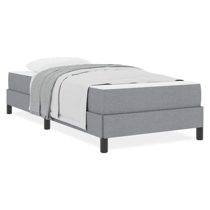Letto a molle con materasso Grigio chiaro 90 x 190 cm Tessuto