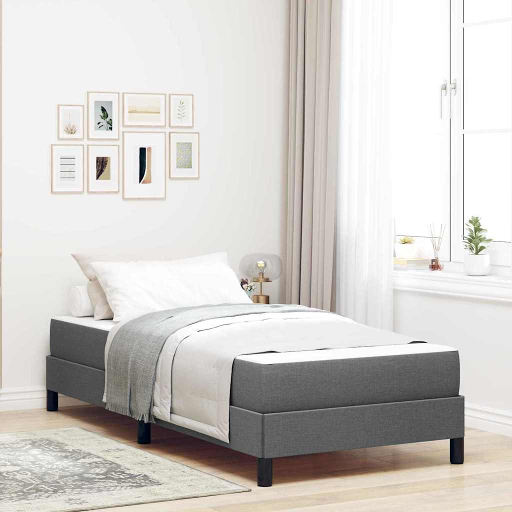 Letto a molle con materasso Grigio scuro 90 x 190 cm Tessuto | homemem39