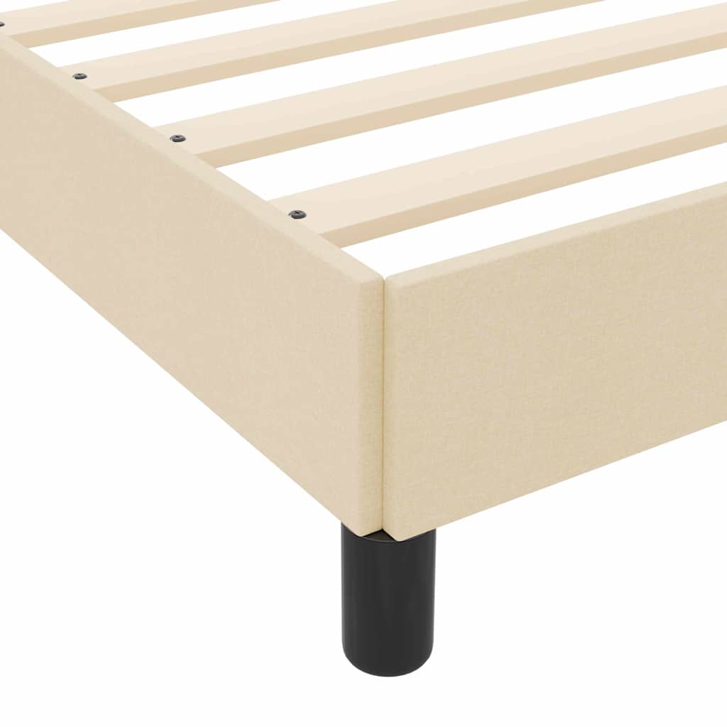 Letto a molle con materasso Crema 90 x 190 cm Tessuto