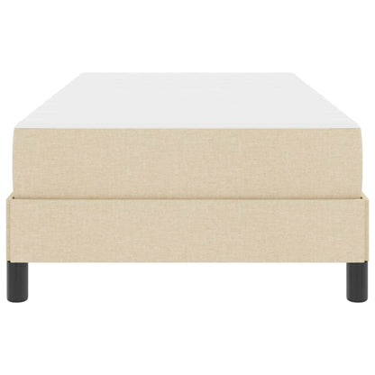 Letto a molle con materasso Crema 90 x 190 cm Tessuto