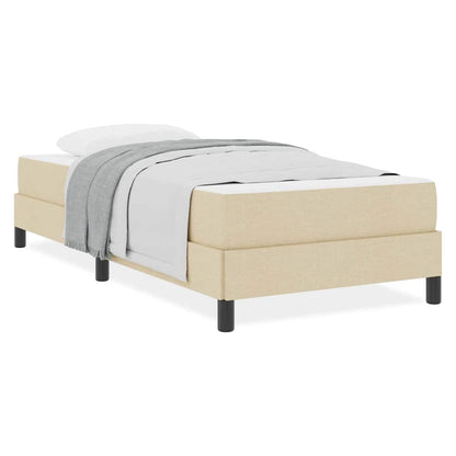 Letto a molle con materasso Crema 90 x 190 cm Tessuto