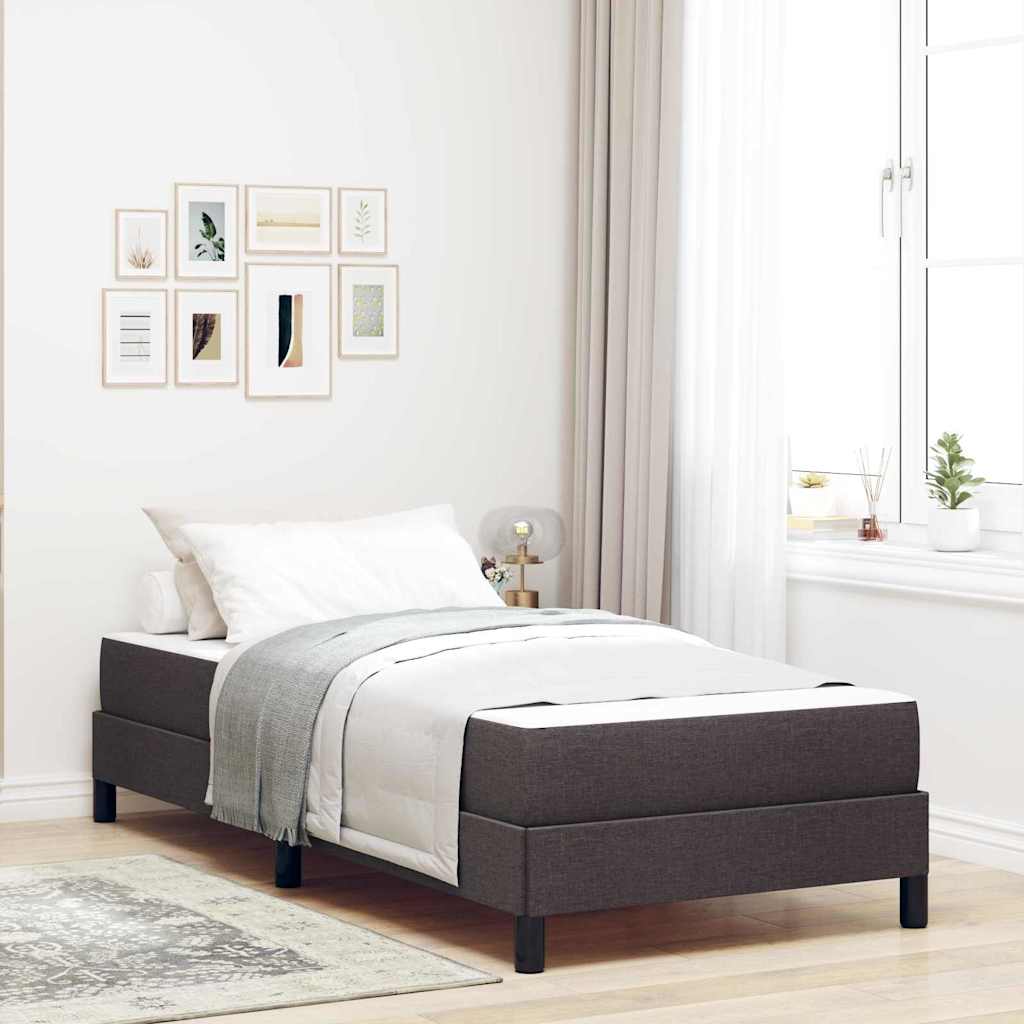 Letto a molle con materasso Marrone scuro 90 x 200 cm Tessuto
