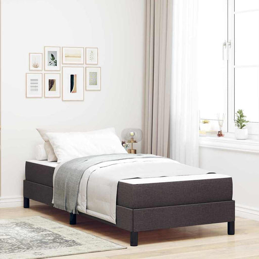 Letto a molle con materasso Marrone scuro 90 x 200 cm Tessuto