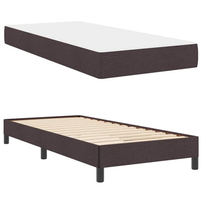 Letto a molle con materasso Marrone scuro 90 x 200 cm Tessuto