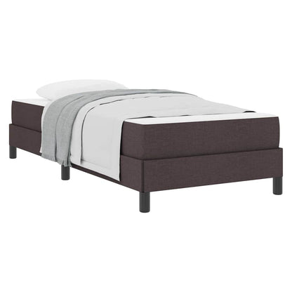Letto a molle con materasso Marrone scuro 90 x 200 cm Tessuto