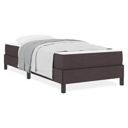 Letto a molle con materasso Marrone scuro 90 x 200 cm Tessuto