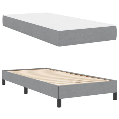 Letto a molle con materasso Grigio chiaro 100 x 200 cm Tessuto