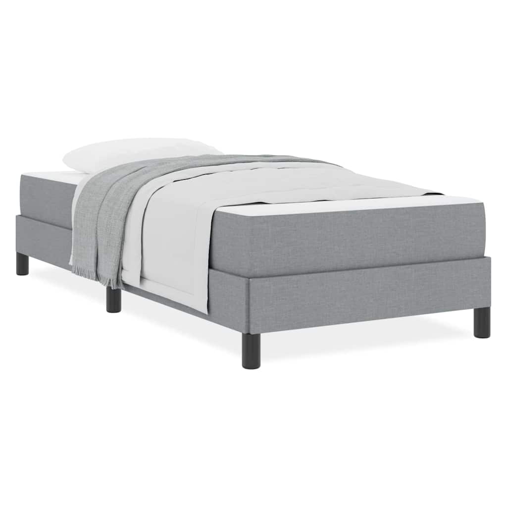 Letto a molle con materasso Grigio chiaro 100 x 200 cm Tessuto