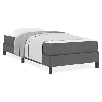 Letto a molle con materasso Grigio scuro 100 x 200 cm Tessuto