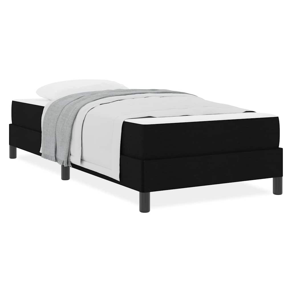 Letto a molle con materasso Nero 100 x 200 cm Tessuto