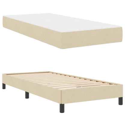 Letto a molle con materasso Crema 100 x 200 cm Tessuto | homemem39
