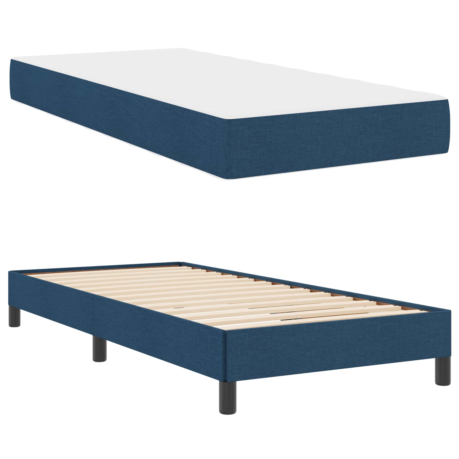 Letto a molle con materasso Blu 100 x 200 cm Tessuto | homemem39