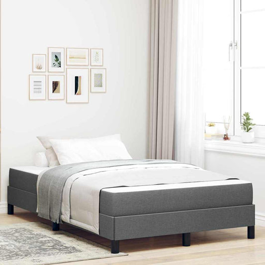 Letto a molle con materasso Grigio scuro 120 x 190 cm Tessuto
