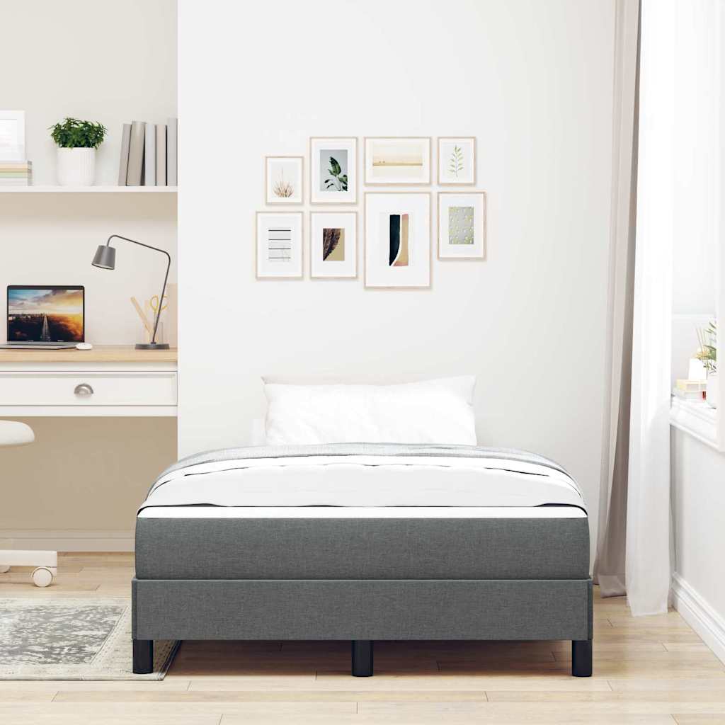 Letto a molle con materasso Grigio scuro 120 x 190 cm Tessuto