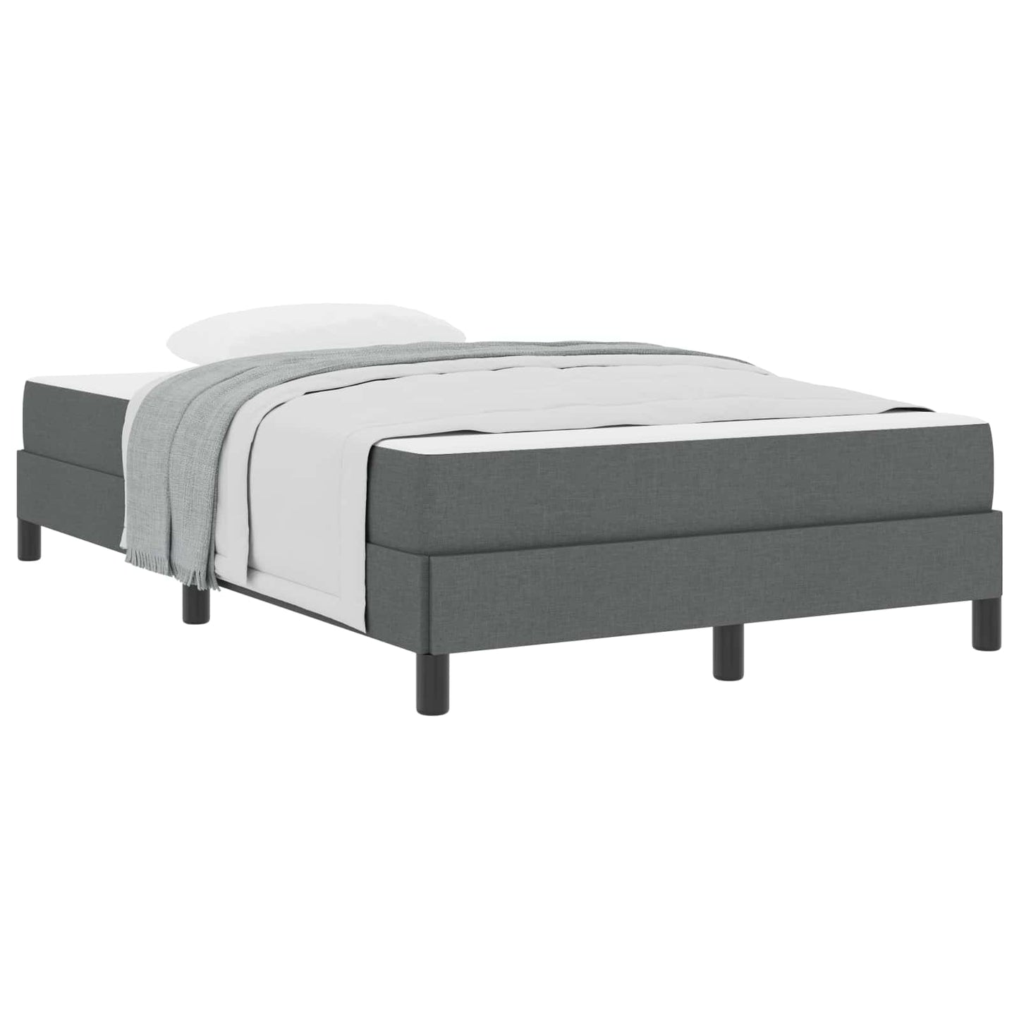 Letto a molle con materasso Grigio scuro 120 x 190 cm Tessuto | homemem39