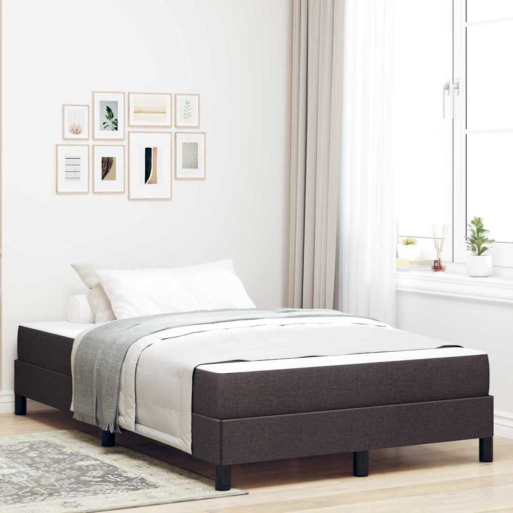 Letto a molle con materasso Marrone Scuro 120 x 190 cm Tessuto | homemem39