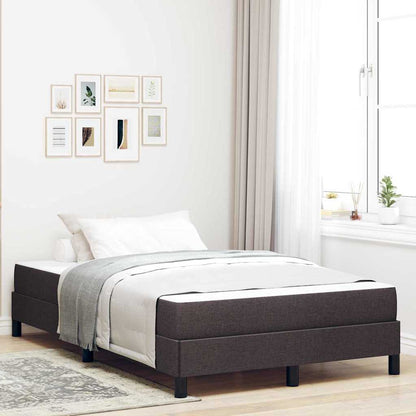 Letto a molle con materasso Marrone Scuro 120 x 190 cm Tessuto | homemem39