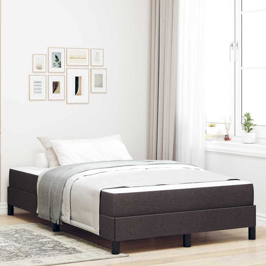 Letto a molle con materasso Marrone Scuro 120 x 190 cm Tessuto | homemem39