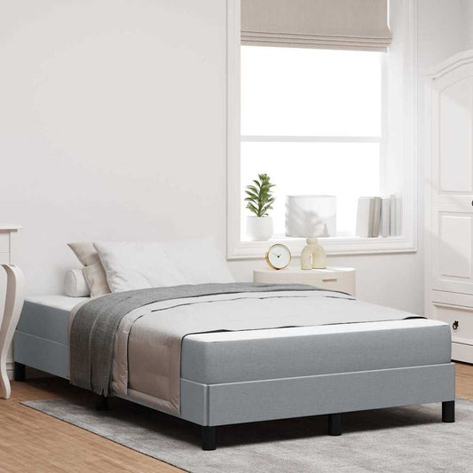 Letto a molle con materasso Grigio chiaro 120 x 200 cm Tessuto