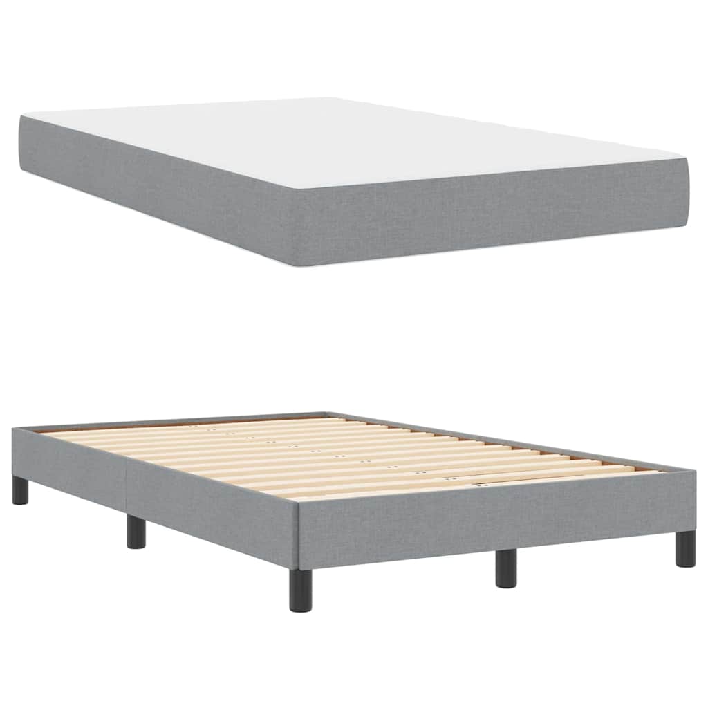 Letto a molle con materasso Grigio chiaro 120 x 200 cm Tessuto