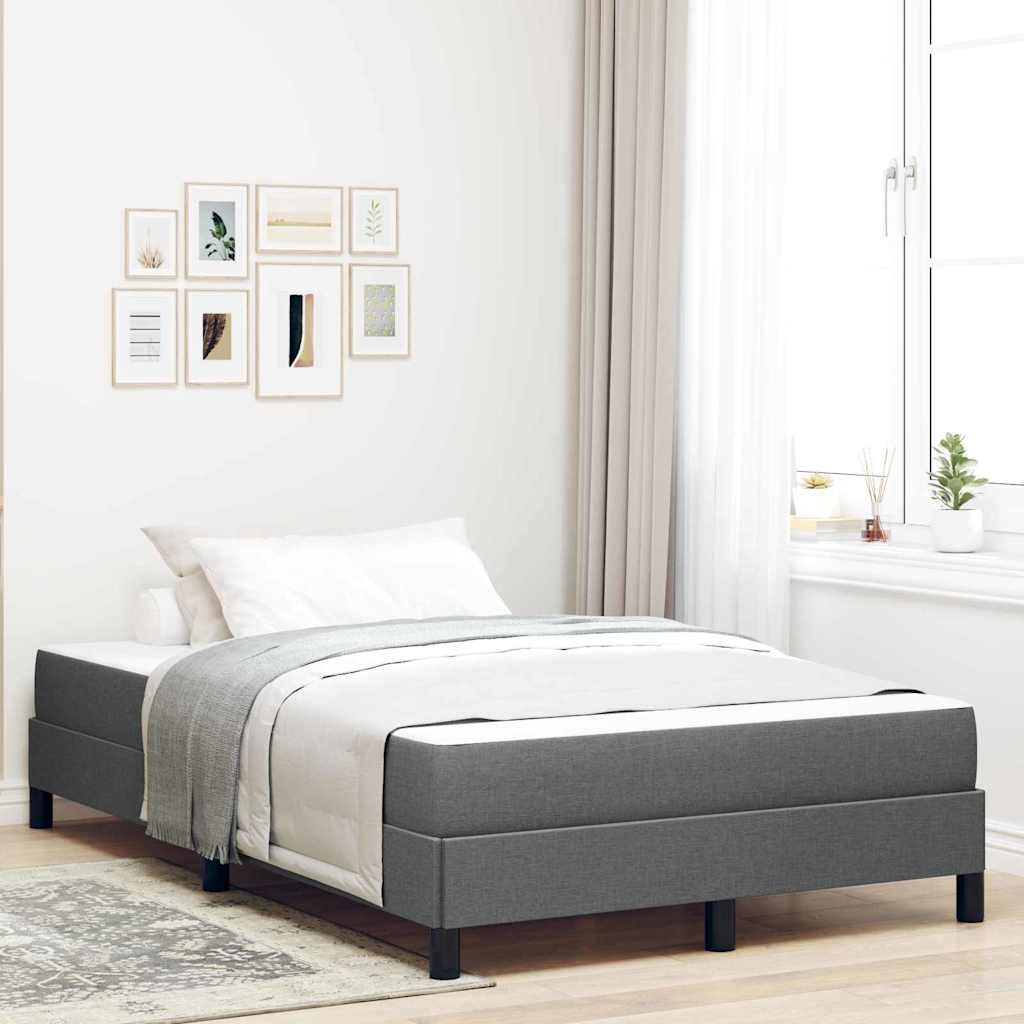 Letto a molle con materasso Grigio scuro 120 x 200 cm Tessuto | homemem39