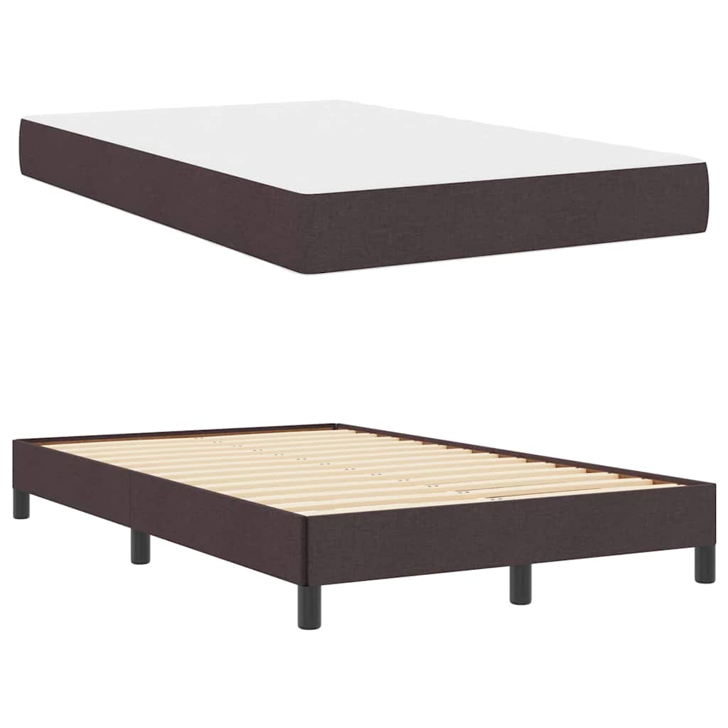 Letto a molle con materasso Marrone Scuro 120 x 200 cm Tessuto | homemem39