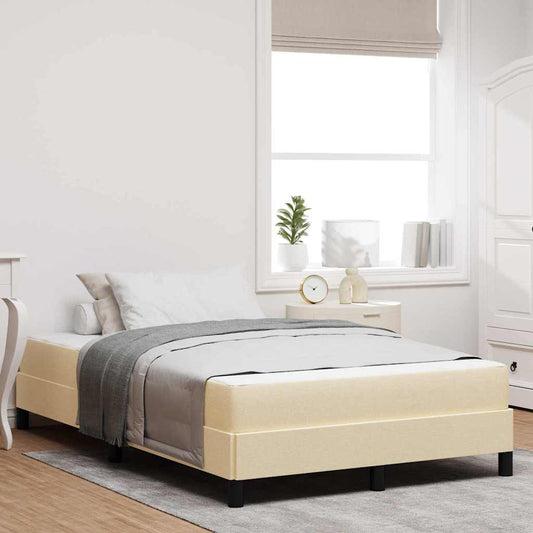 Letto a molle con materasso Crema 120 x 200 cm Tessuto