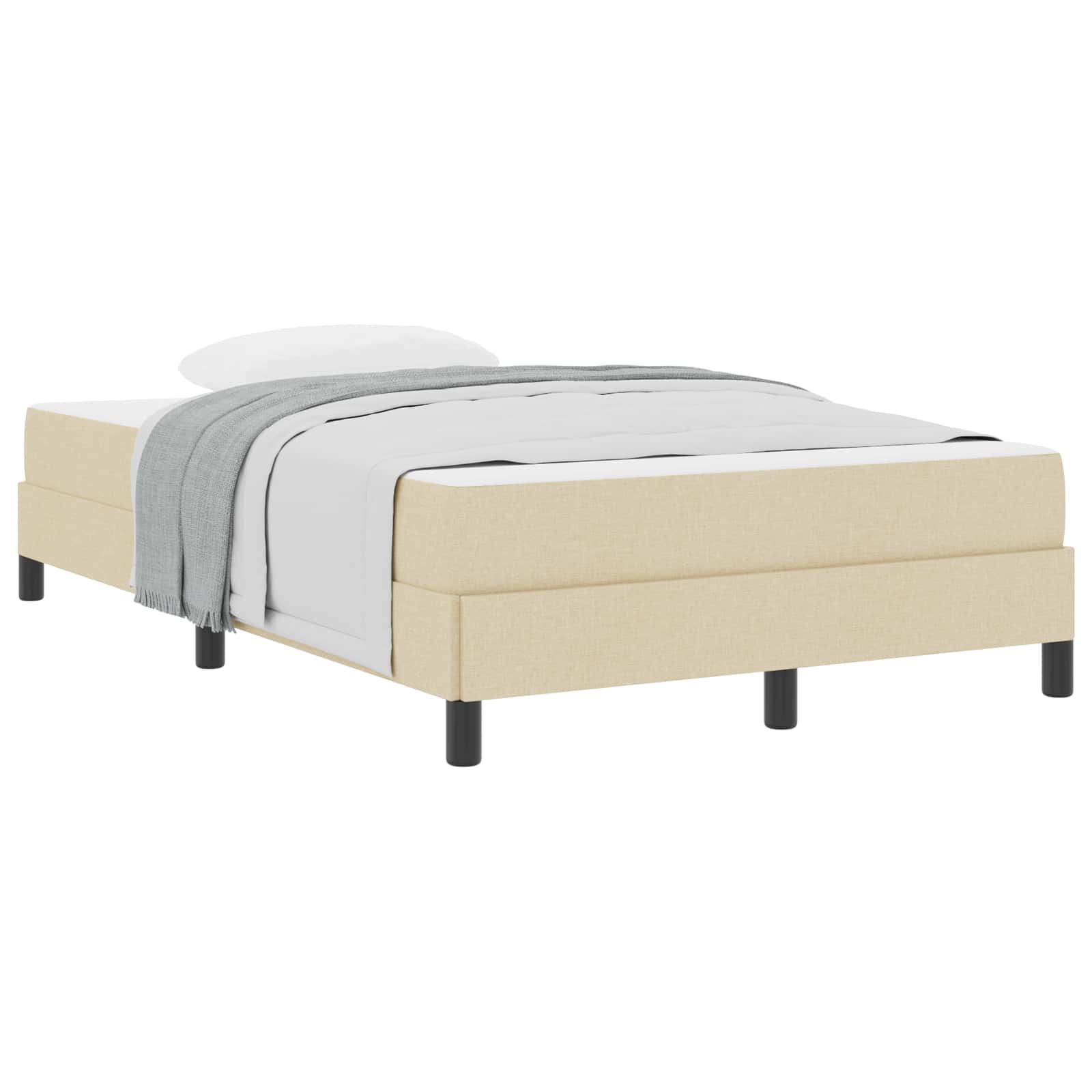 Letto a molle con materasso Crema 120 x 200 cm Tessuto | homemem39