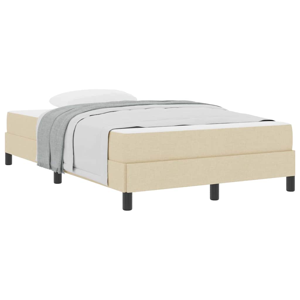 Letto a molle con materasso Crema 120 x 200 cm Tessuto