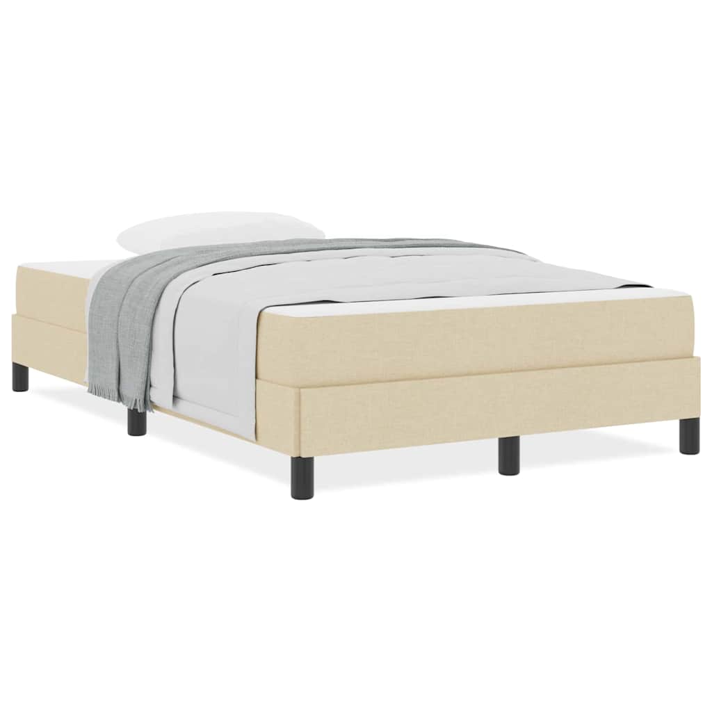 Letto a molle con materasso Crema 120 x 200 cm Tessuto