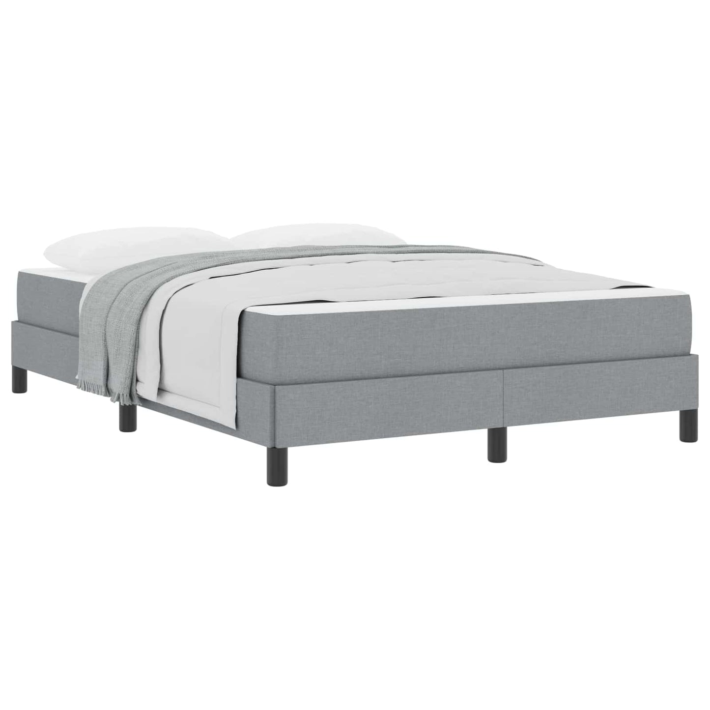 Letto a molle con materasso Grigio chiaro 140 x 190 cm Tessuto | homemem39