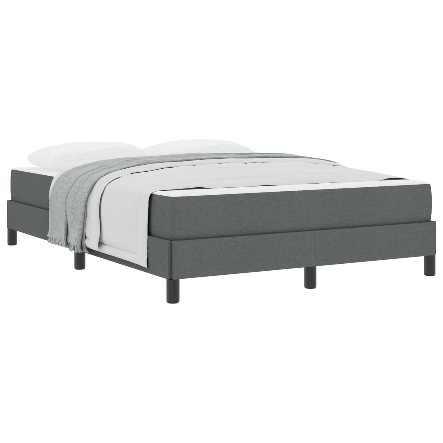Letto a molle con materasso Grigio scuro 140 x 190 cm Tessuto | homemem39