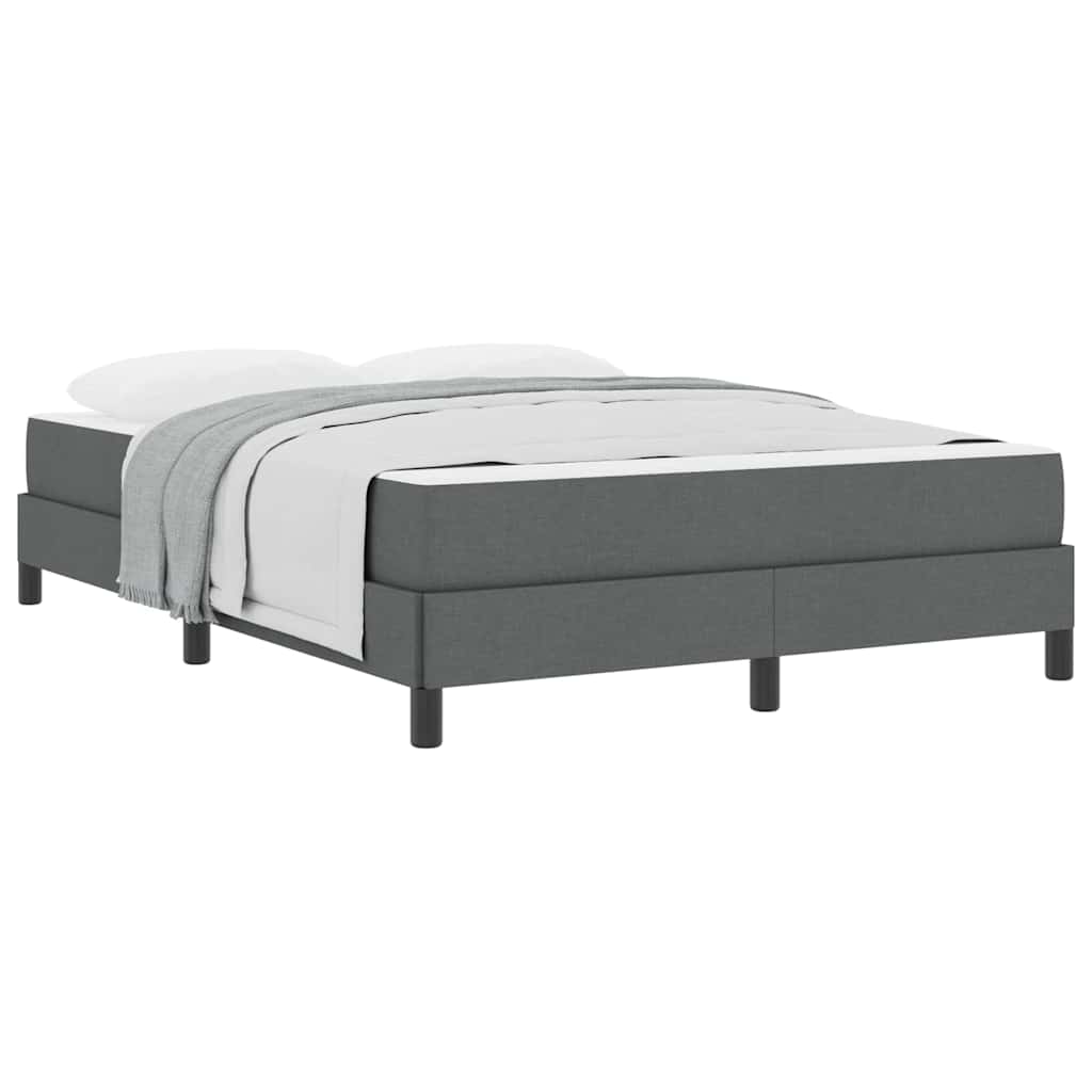Letto a molle con materasso Grigio scuro 140 x 190 cm Tessuto