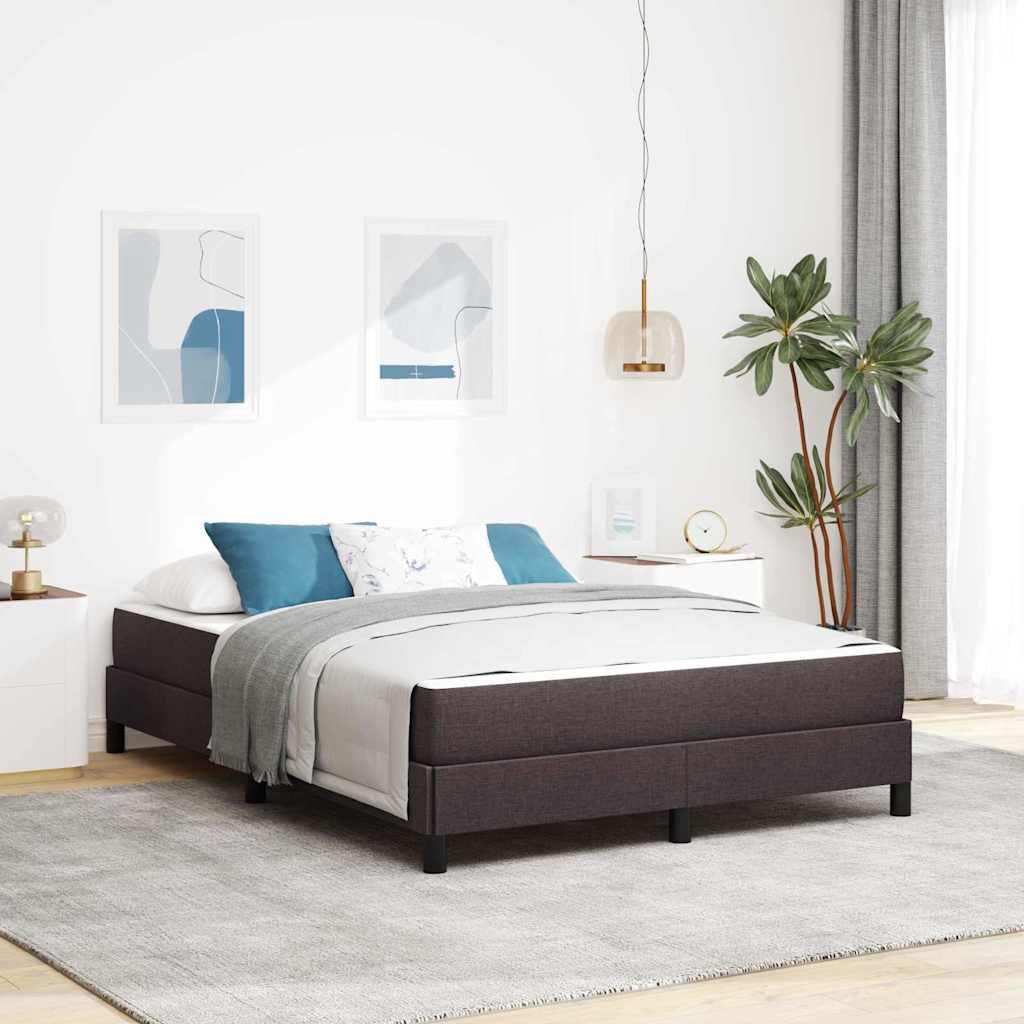 Letto a molle con materasso Marrone Scuro 140 x 190 cm Tessuto | homemem39