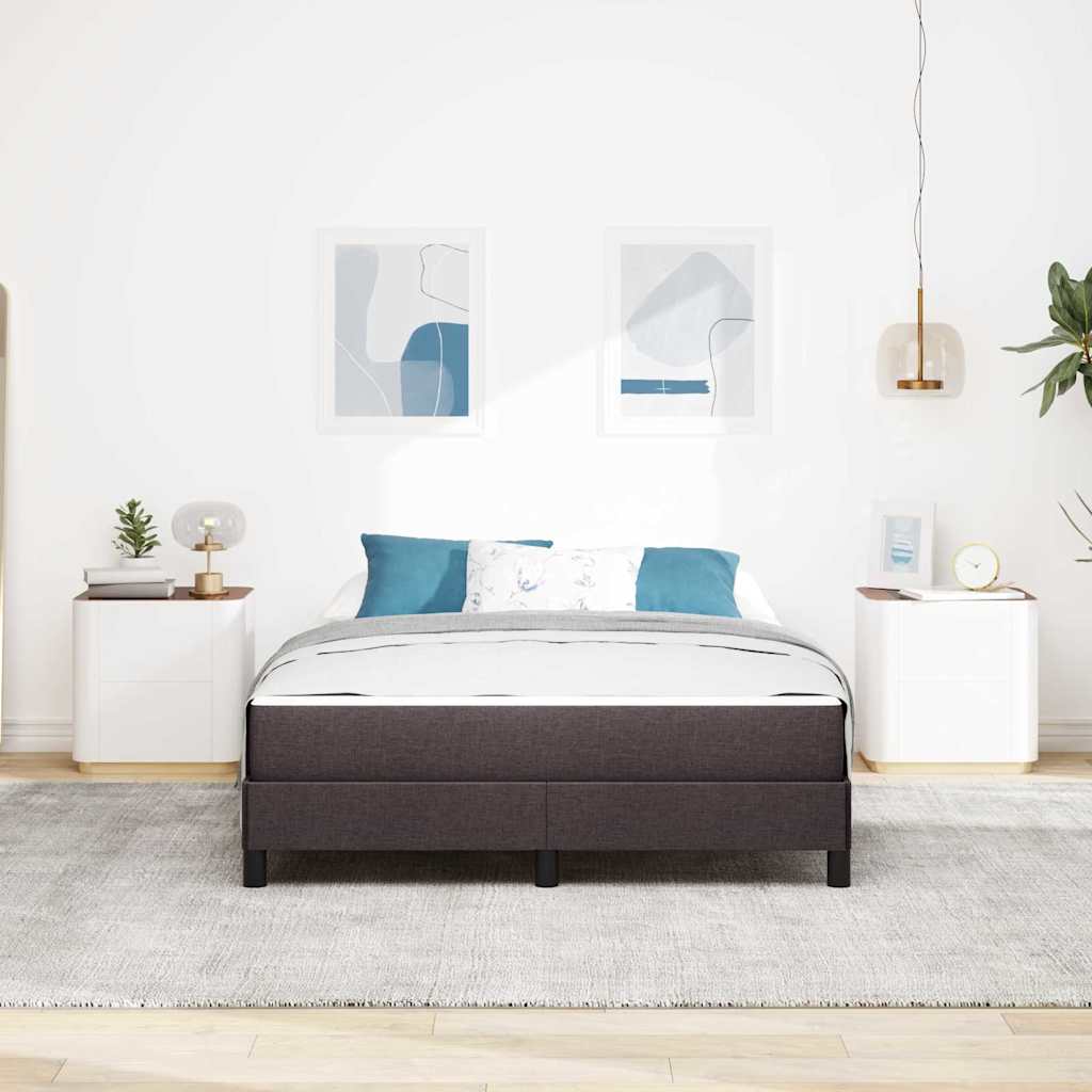 Letto a molle con materasso Marrone Scuro 140 x 190 cm Tessuto | homemem39
