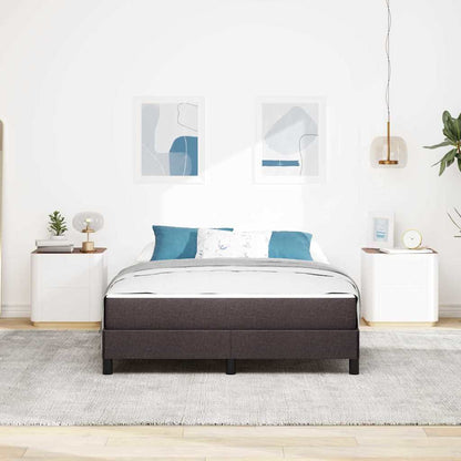Letto a molle con materasso Marrone Scuro 140 x 190 cm Tessuto | homemem39