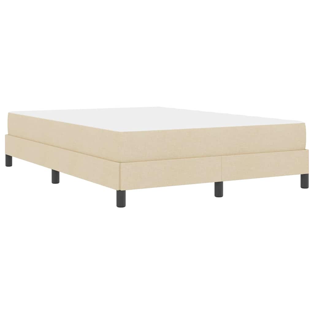 Letto a molle con materasso Crema 140 x 190 cm Tessuto | homemem39