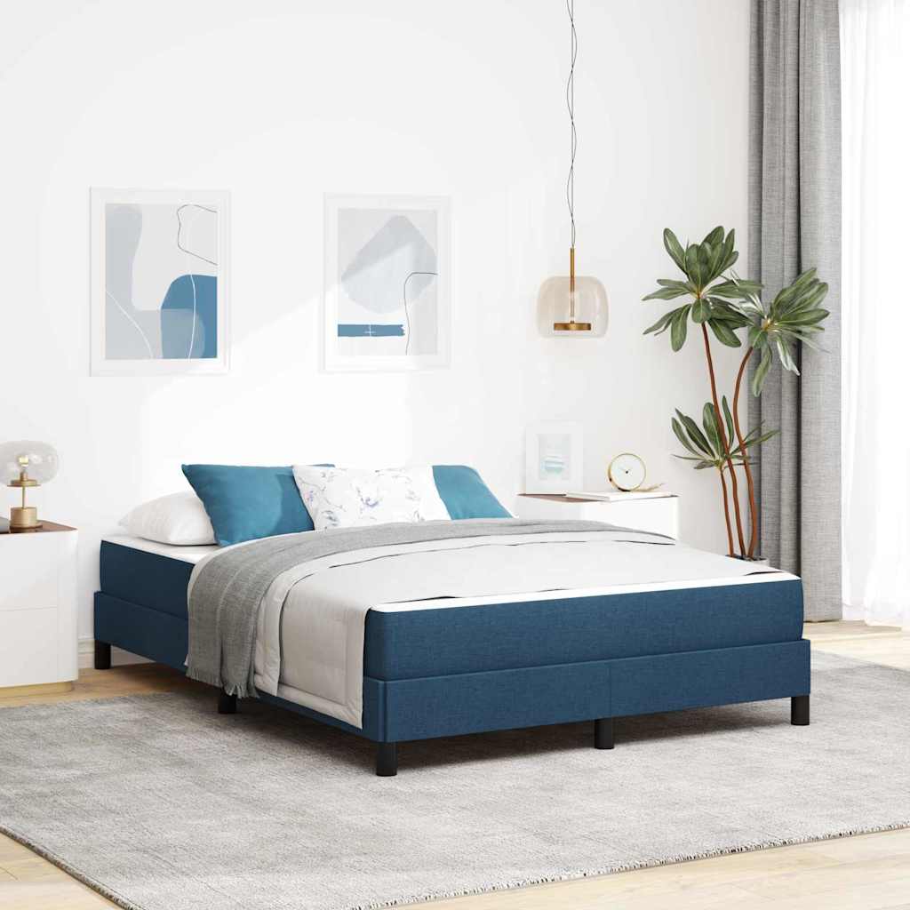 Letto a molle con materasso Blu 140 x 190 cm Tessuto
