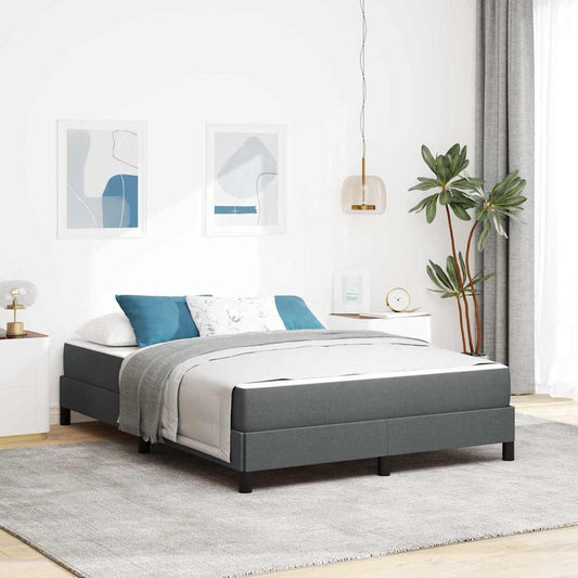 Letto a molle con materasso Grigio scuro 160 x 200 cm Tessuto
