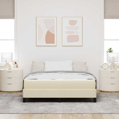 Letto a molle con materasso Crema 160 x 200 cm Tessuto | homemem39
