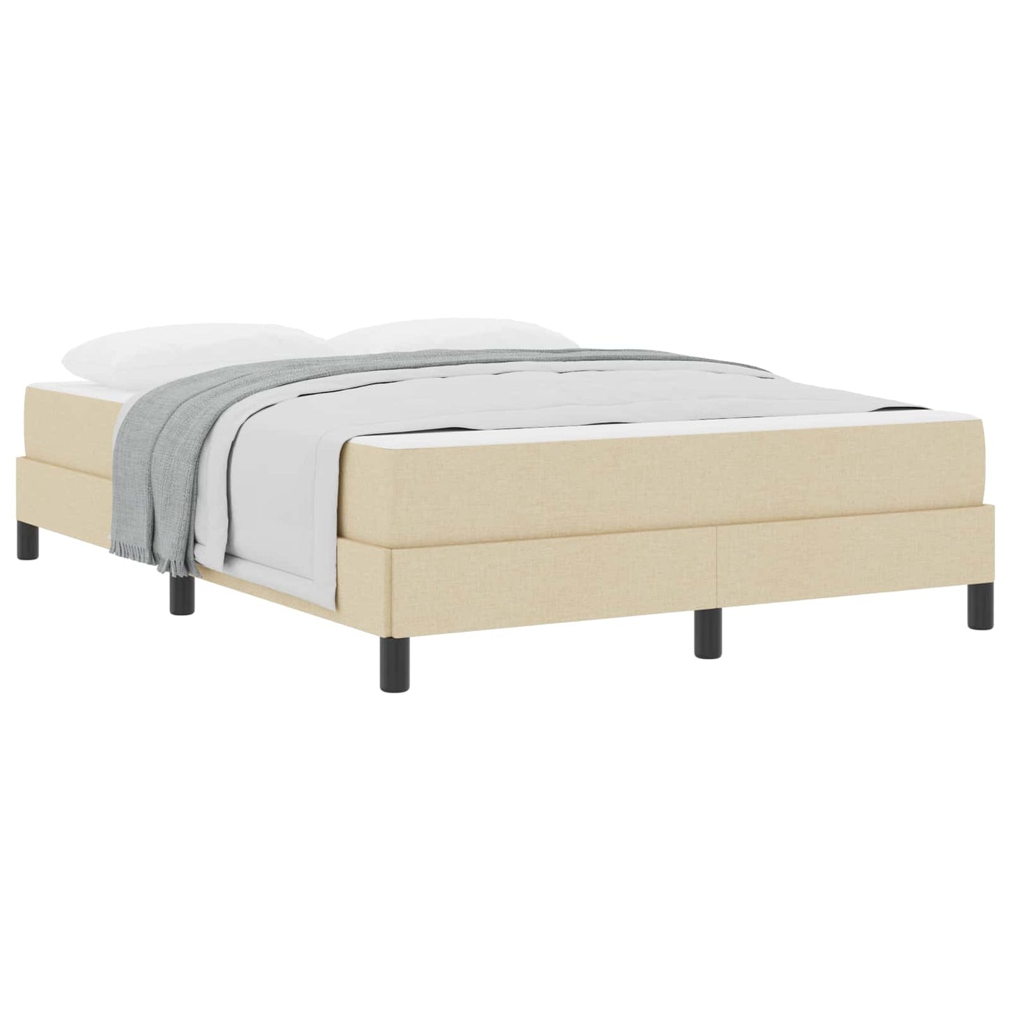 Letto a molle con materasso Crema 160 x 200 cm Tessuto | homemem39